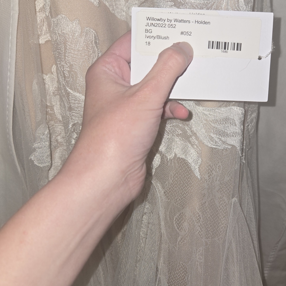 Watters Cream Sleeveless V-Neck Wedding Gown - Picture 6 of 8